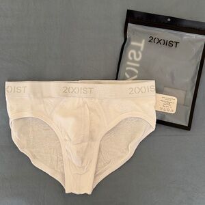 2(X)IST Men’s Small Cotton No-Show Briefs - White
